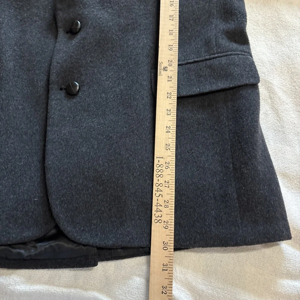 Vtg Men's Camel‎ Hair Blazer Jacket Two Button 42R Charcoal Grey Business Casual